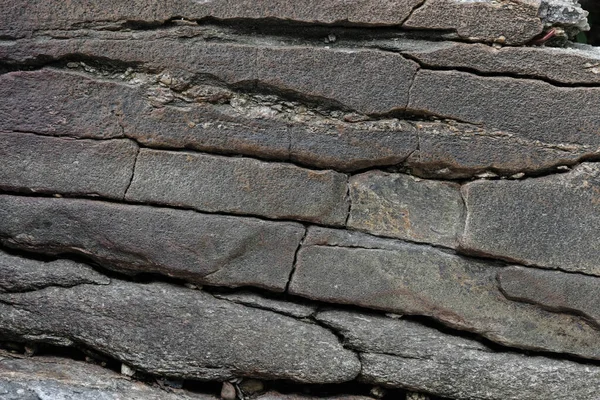 Gros Plan Texture Mur Pierre Rive Naturelle Dans Une Forêt — Photo