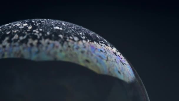 Soap Bubbles Isolated Black Background Abstract Soap Bubbles Colorful Reflections — Stock Video