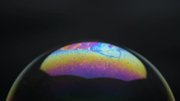 Soap Bubbles Isolated Black Background Abstract Soap Bubbles Colorful Reflections — Αρχείο Βίντεο