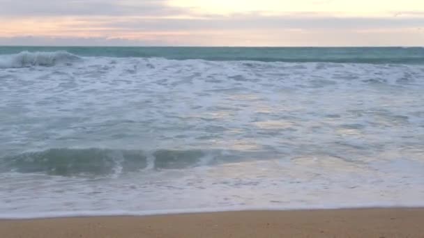 Beautiful Sea Waves White Sand Beach Tropical Island Beautiful View — 비디오