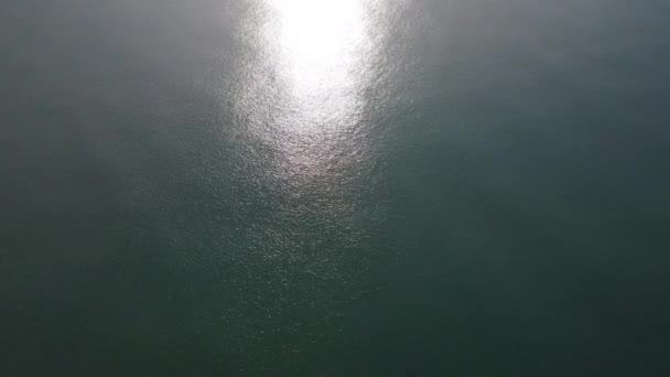 Aerial View Drone Sea Background Sea Surface Sunlight Reflecting Water — ストック動画