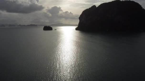 Beautiful View Island Tropical Sea Sunset Phang Nga Thailand Beautiful — Stockvideo