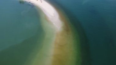 Sandy beach jutting out into the middle of the sea with beautiful water. Laem Haad Beach, Famous attractions of Koh Yao Yai, Phang Nga, Thailand.