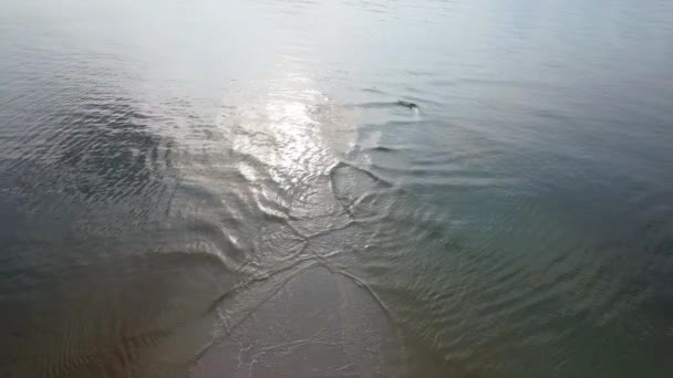 Sandy Beach Jutting Out Middle Sea Beautiful Water Laem Haad — Wideo stockowe