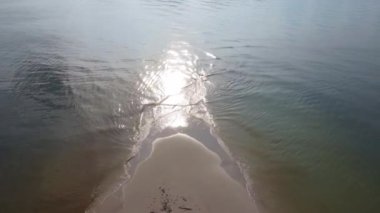 Sandy beach jutting out into the middle of the sea with beautiful water. Laem Haad Beach, Famous attractions of Koh Yao Yai, Phang Nga, Thailand.