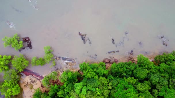 Повітряний Вид Талан Туристичного Місця Каякінгу Щоб Побачити Красу Вапнякових — стокове відео