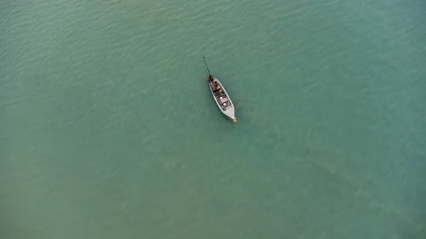 Aerial View Drone Thai Traditional Longtail Fishing Boats Sailing Sea — Photo