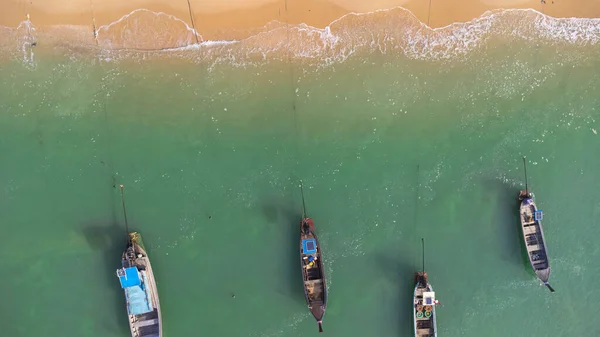 Many Fishing Boats Seashore Tropical Islands Pier Villagers Southern Island — Photo