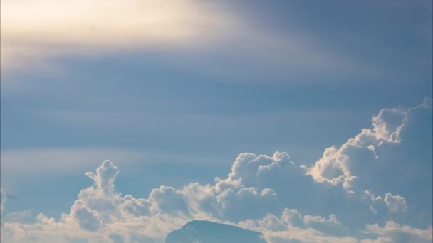 Vista Aérea Céu Bonito Com Nuvens Sol Dia Verão Lapso — Vídeo de Stock