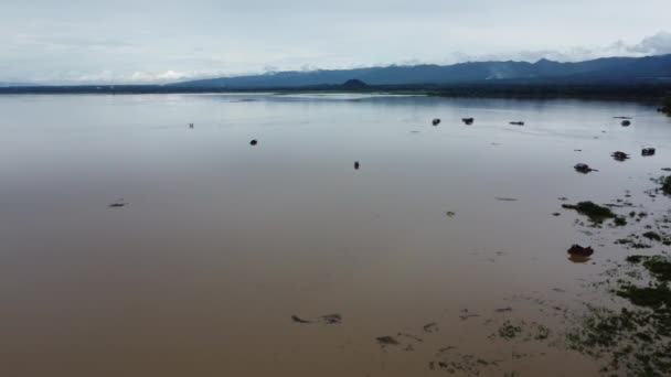 Paysage Aérien Vastes Lacs Chaînes Montagnes Dans Nord Thaïlande Avec — Video