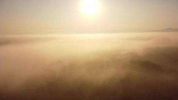 Flygfoto Över Himmel Och Solljus Vacker Soluppgång Med Moln Och — Stockvideo