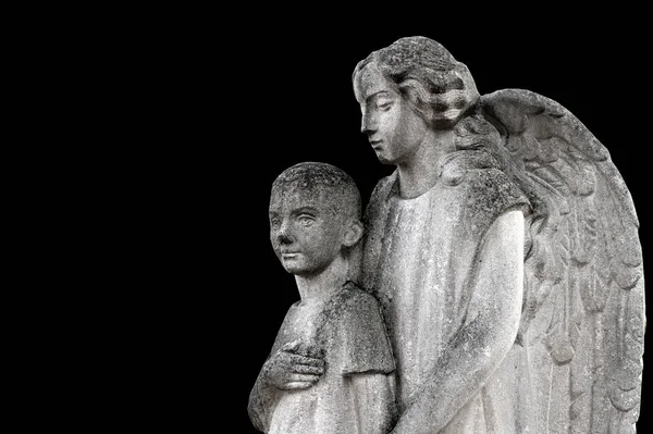 Ангел Хранитель Защищает Маленького Мальчика — стоковое фото