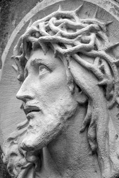Обличчя Ісуса Христа Страждає Хресті — стокове фото