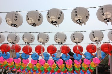 Colorful paper lanterns clipart