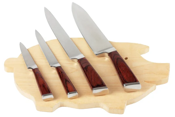 Ножі на обробній дошці — стокове фото