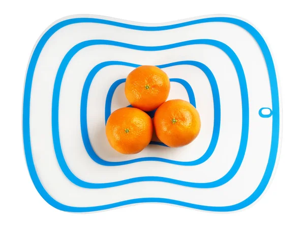 Cutting Board Form Goal Tangerines Mandarin Center Healthy Nutrition Concept — Stock fotografie