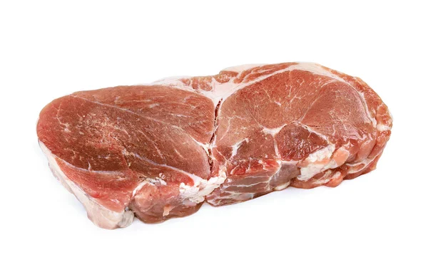Raw Meat Pork Steak Isolated White Background Close — Stock Photo, Image