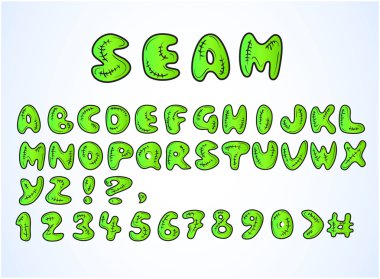 dikiş doodle alfabesi