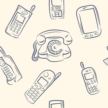 seamless modeli. Doodle telefon seti