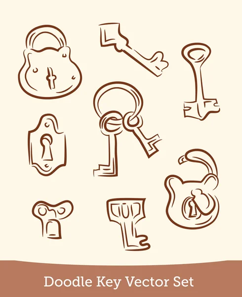 Doodle ключі — стоковий вектор