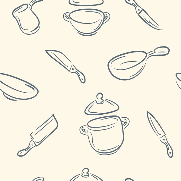 Set de cocina Doodle — Vector de stock