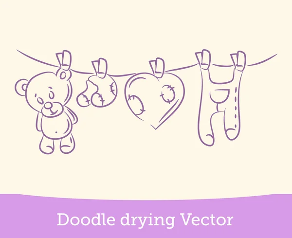 Doodle drying — Stock Illustration Doodle drying Stock Illustration