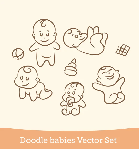 Doodle baby set — Stock Vector