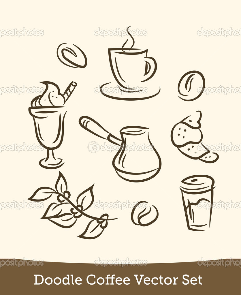 Doodle coffee set