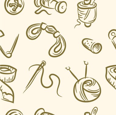 seamless modeli. Doodle dikiş seti