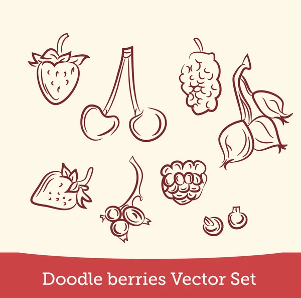Doodle berry set — Stock Vector