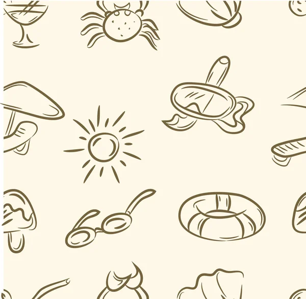 Doodle summer set .Seamless pattern — Stok Vektör