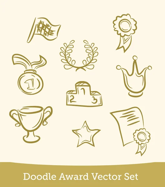 Set di premi Doodle — Vettoriale Stock