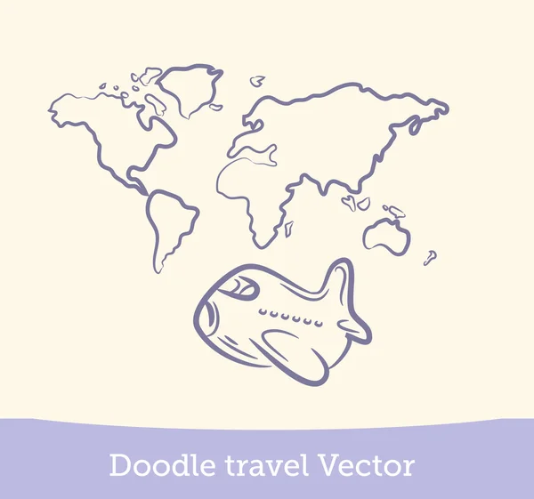 Doodle cestovní sada — Stockový vektor