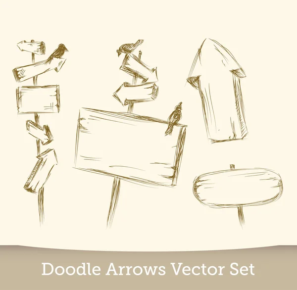 Doodle skylt set — Stock vektor