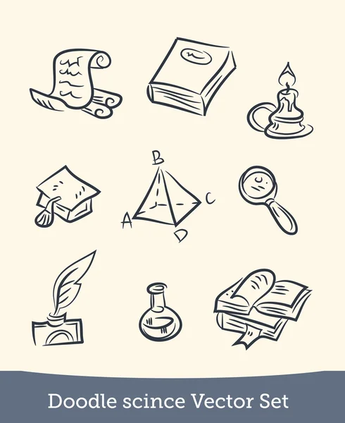 Doodle wetenschap set — Stockvector