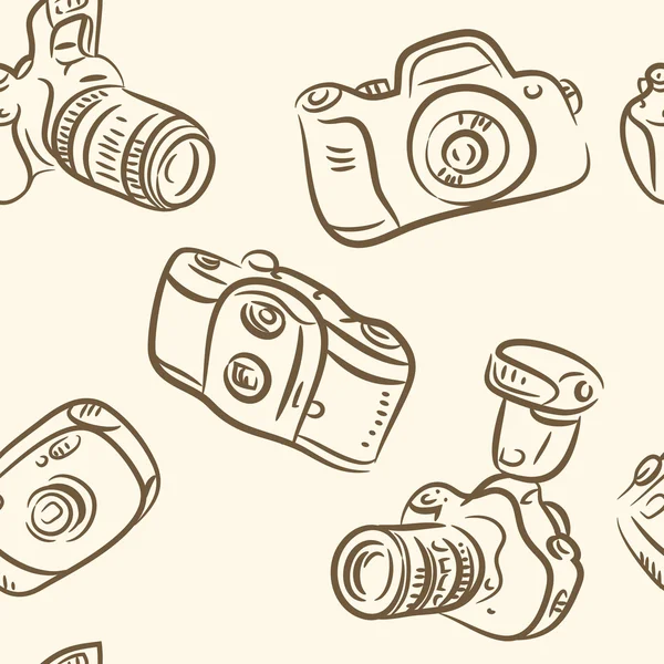 Бесшовный шаблон. набор фотоаппаратов — стоковый вектор