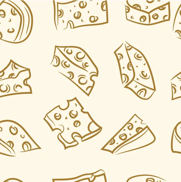 Seamless pattern. doodle cheese set — Stock Vector