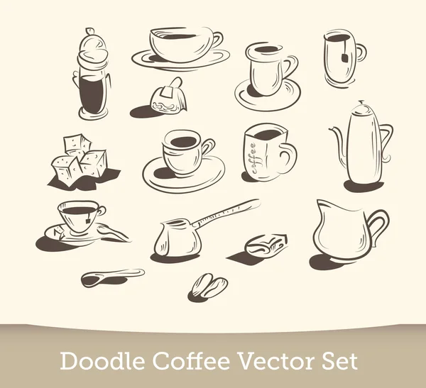 Coffee doodle vector set Stock Illustration