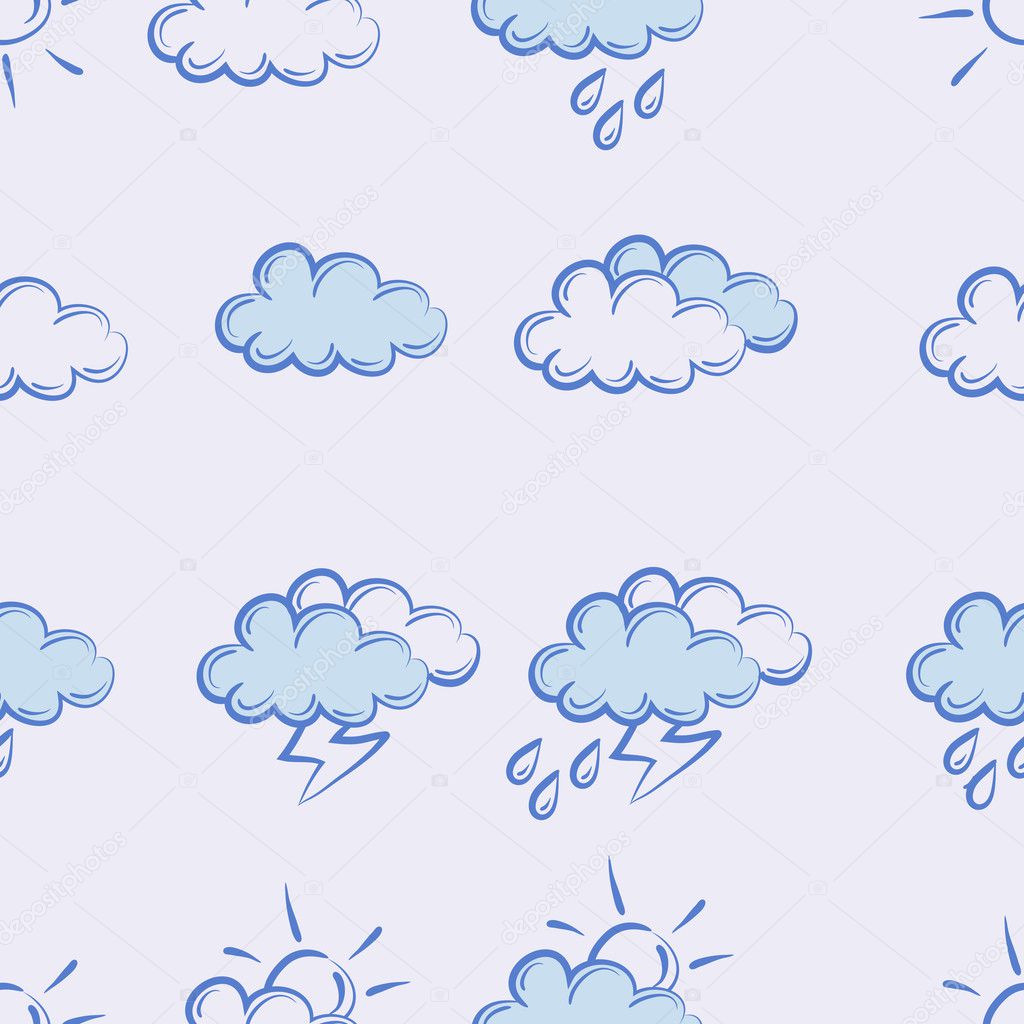 Seamless pattern.weather doodle set