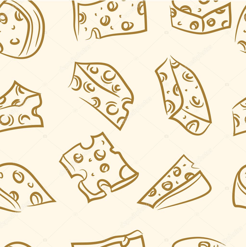 Seamless pattern. doodle cheese set