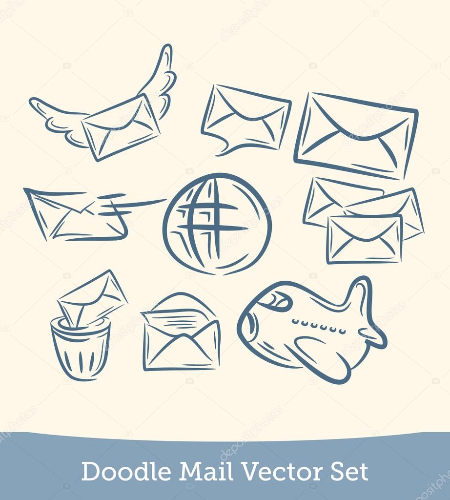 Mail set doodle