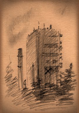 Vintage kağıt street bir kroki ile