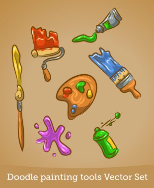 araçlar kümesi boyama doodle