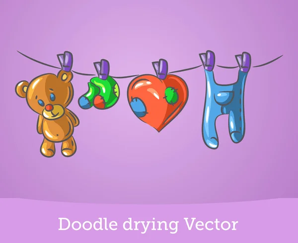 Doodle, sušení — Stockový vektor