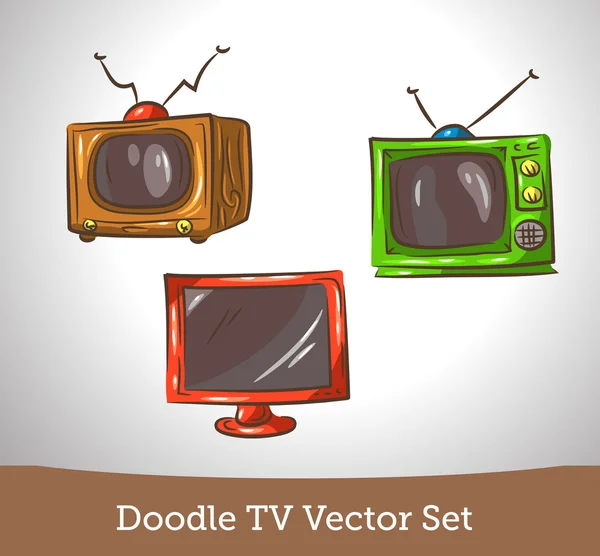 Conjunto de TV Doodle —  Vetores de Stock