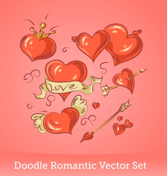 Valentine Doodles set — Stock Vector
