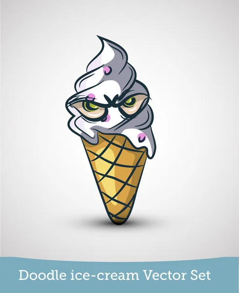 Set vettoriale gelato Doodle — Vettoriale Stock