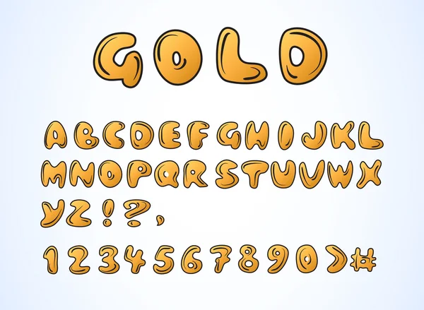 Goldkritzelalphabet — Stockvektor