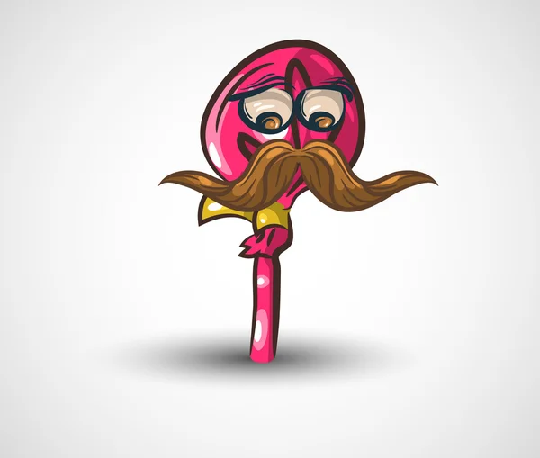 Doodle Bonbons mit Schnurrbart — Stockvektor