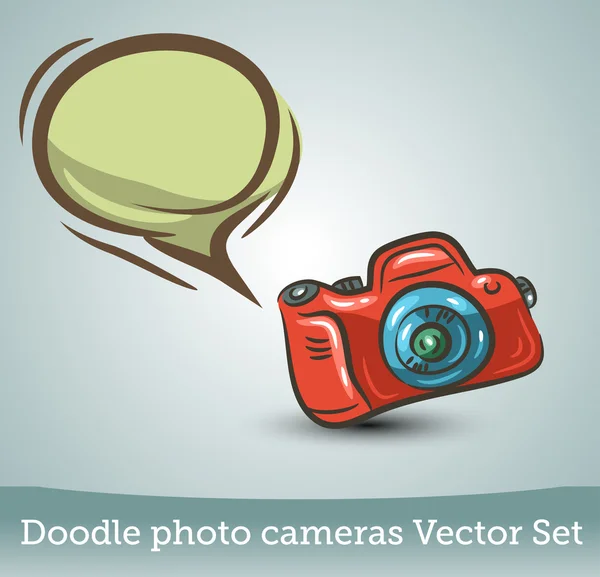 Fotokamera med pratbubblan — Stock vektor